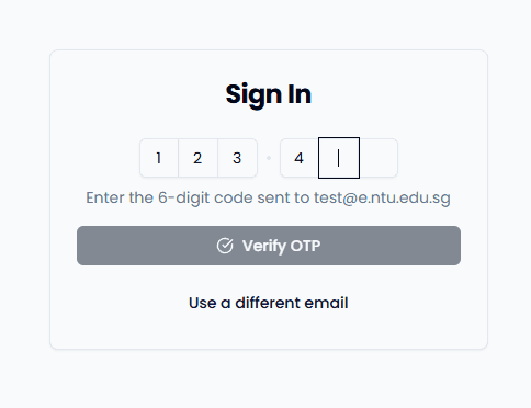 OTP verification screen